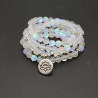 Thumbnail for 108 Moonlight Crystal White Matte Beads Mala Bracelet-Your Soul Place