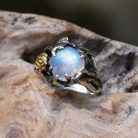 Thumbnail for Vintage Moonstone With Mini Gold Rose Ring-Your Soul Place
