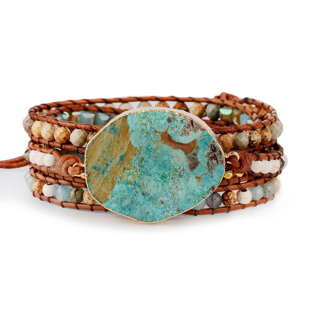 Mixed Natural Gilded Stone Bracelet-Your Soul Place