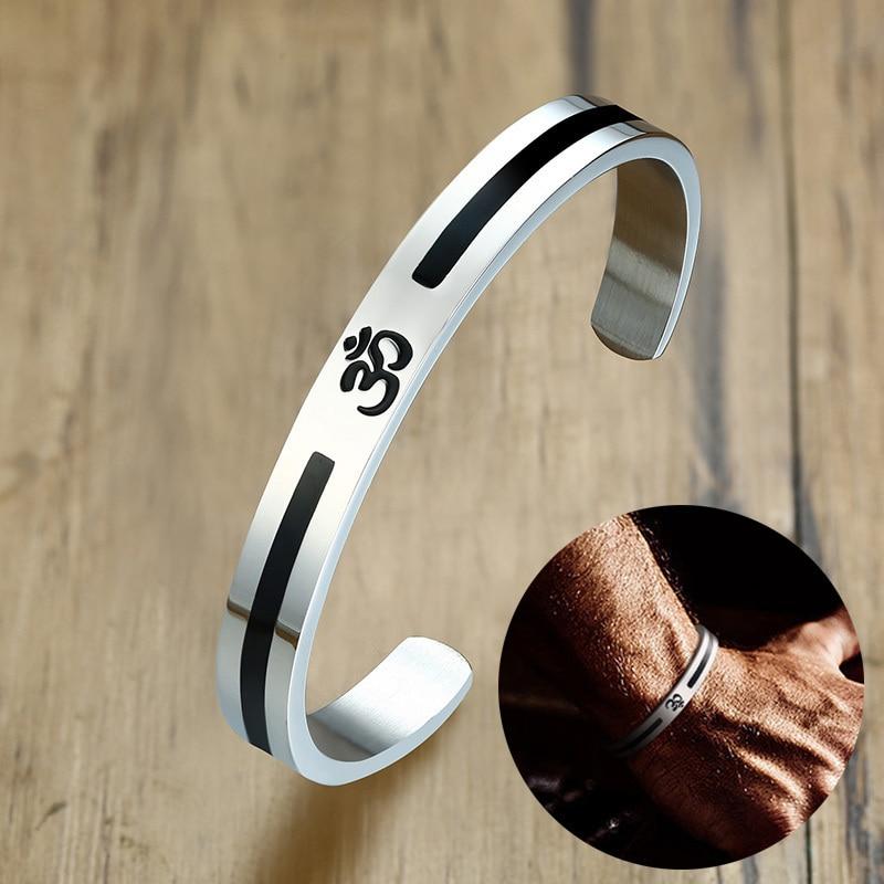 Debonair Om Stainless Steel Bangle-Your Soul Place