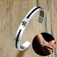 Thumbnail for Debonair Om Stainless Steel Bangle-Your Soul Place