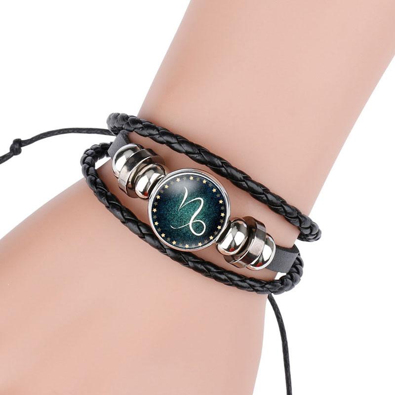 Glow in the Dark Zodiac Sign Leather Bracelet-Your Soul Place