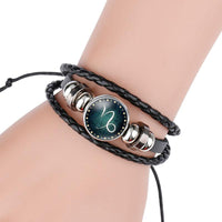 Thumbnail for Glow in the Dark Zodiac Sign Leather Bracelet-Your Soul Place