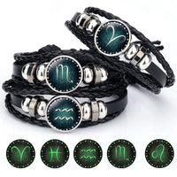Thumbnail for Glow in the Dark Zodiac Sign Leather Bracelet-Your Soul Place