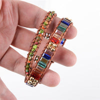 Thumbnail for 7 Chakra Crystal Leather Wrap Bracelet-Your Soul Place