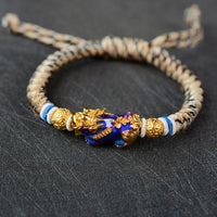 Thumbnail for Temperature Color Changing Gold Pixiu Braided Lucky Rope Bracelet-Your Soul Place