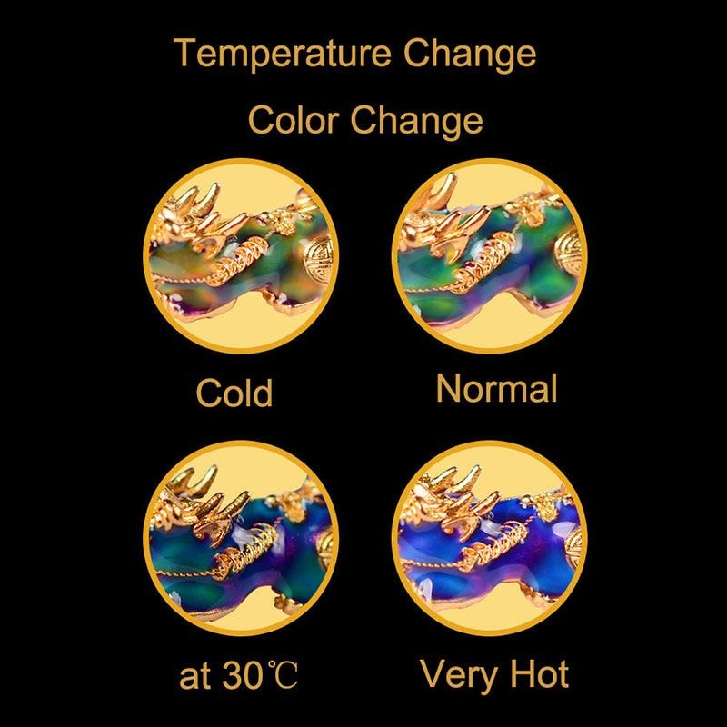 Temperature Color Changing Gold Lucky Brave Troop (Pixiu) Six True Words Mantra Bracelet-Your Soul Place