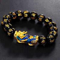 Thumbnail for Temperature Color Changing Gold Lucky Brave Troop (Pixiu) Six True Words Mantra Bracelet-Your Soul Place