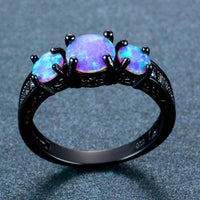 Thumbnail for Blue Fire Opal Black Gold Ring-Your Soul Place