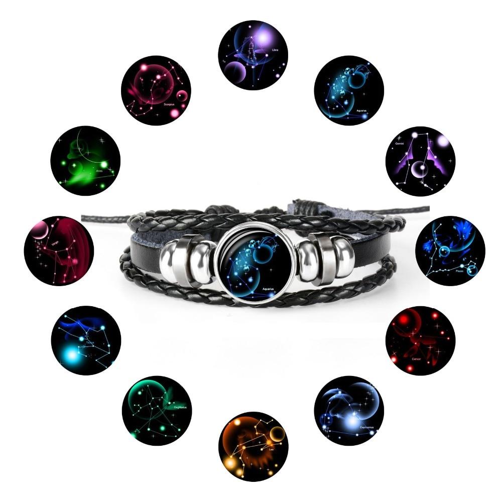 Zodiac Constellation Universe Spirit Leather Bracelet-Your Soul Place