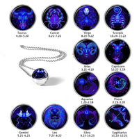 Thumbnail for Zodiac Constellation Double Sided Glass Pendant Necklace-Your Soul Place
