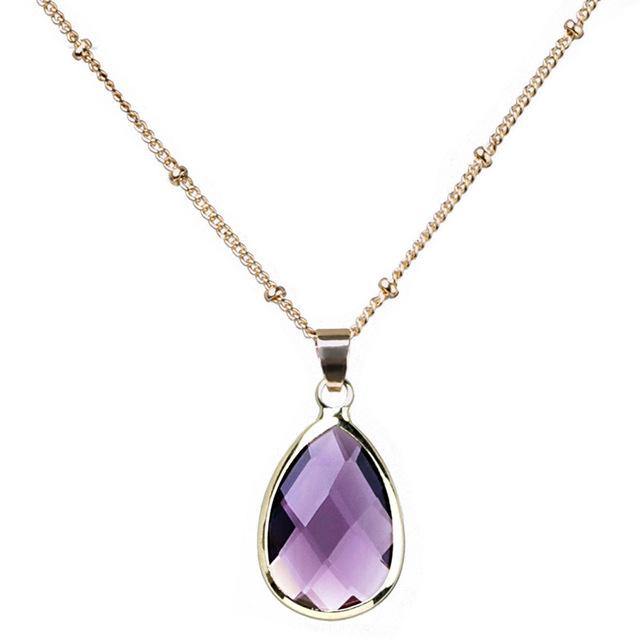 12 Crystal Birthstone Waterdrop Necklace - Your Soul Place