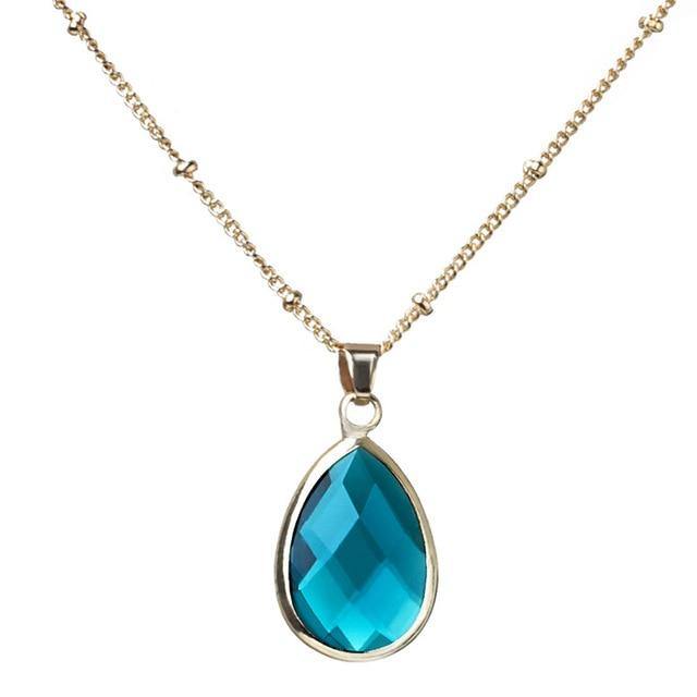 12 Crystal Birthstone Waterdrop Necklace - Your Soul Place