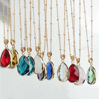 Thumbnail for 12 Crystal Birthstone Waterdrop Necklace-Your Soul Place