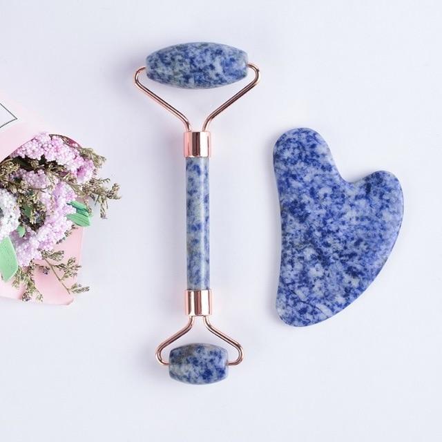 Therapeutic Sodalite Gua Sha Roller Set-Your Soul Place