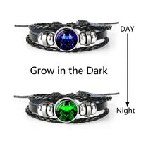 Thumbnail for Glow in the Dark Zodiac Constellation Leather Bracelet-Your Soul Place
