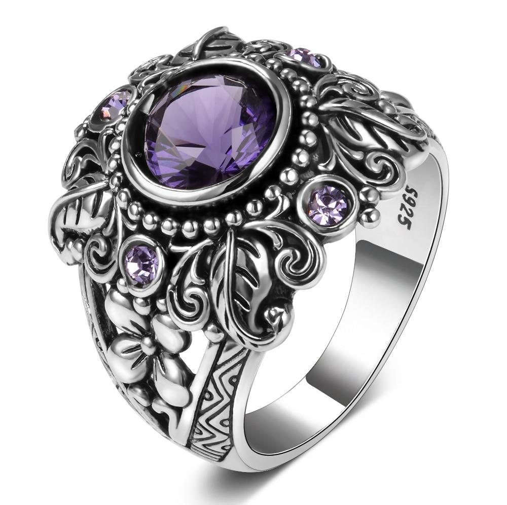 Flower Purple Amethyst Ring-Your Soul Place