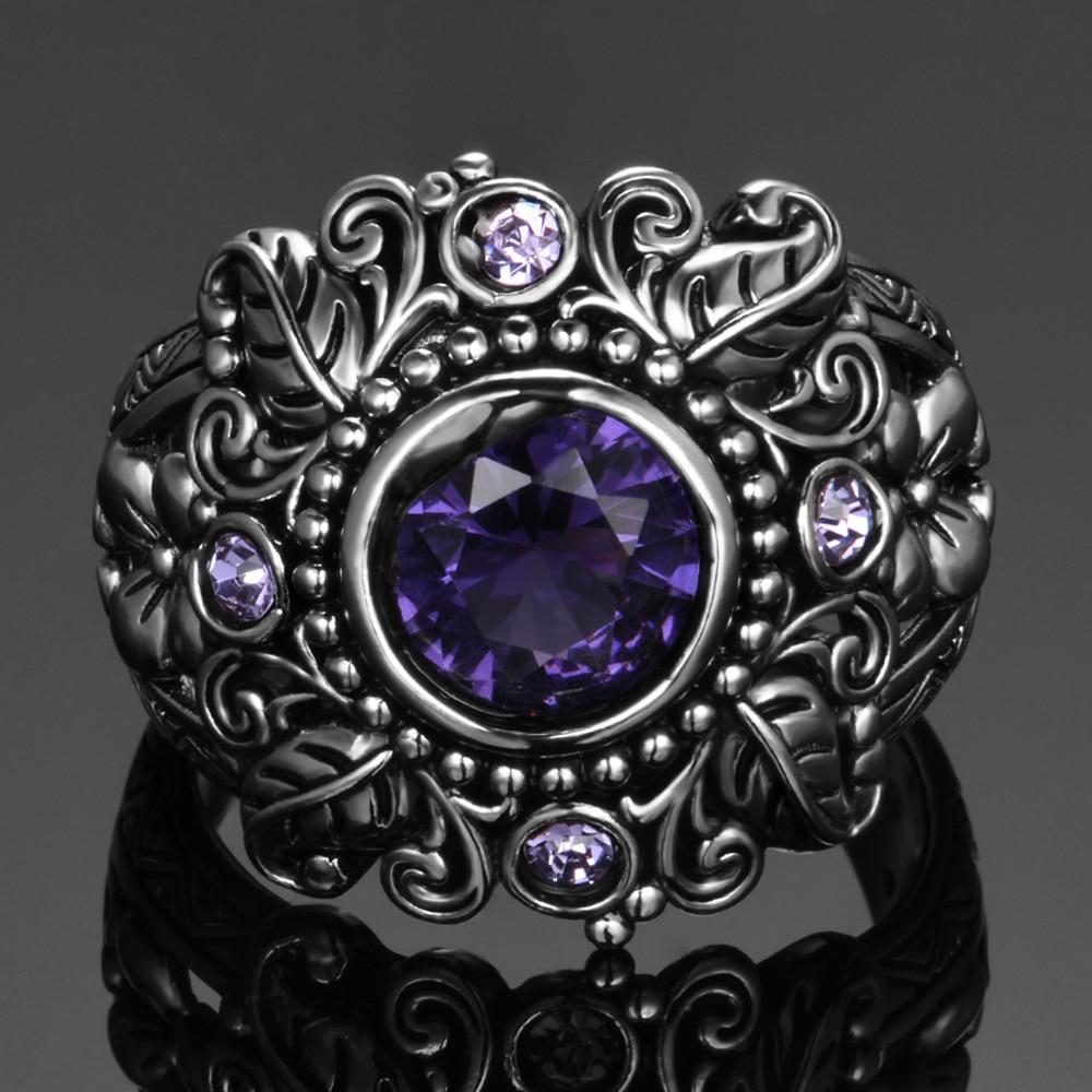 Flower Purple Amethyst Ring-Your Soul Place