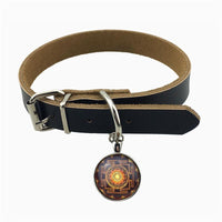 Thumbnail for Sacred Sri Yantra Pendant Genuine Leather Pet Collar-Your Soul Place
