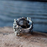 Thumbnail for Gothic Style Skull Flower Ring-Your Soul Place