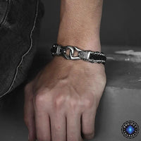 Thumbnail for Stainless Steel Aztec Leather Woven Bracelet-Your Soul Place