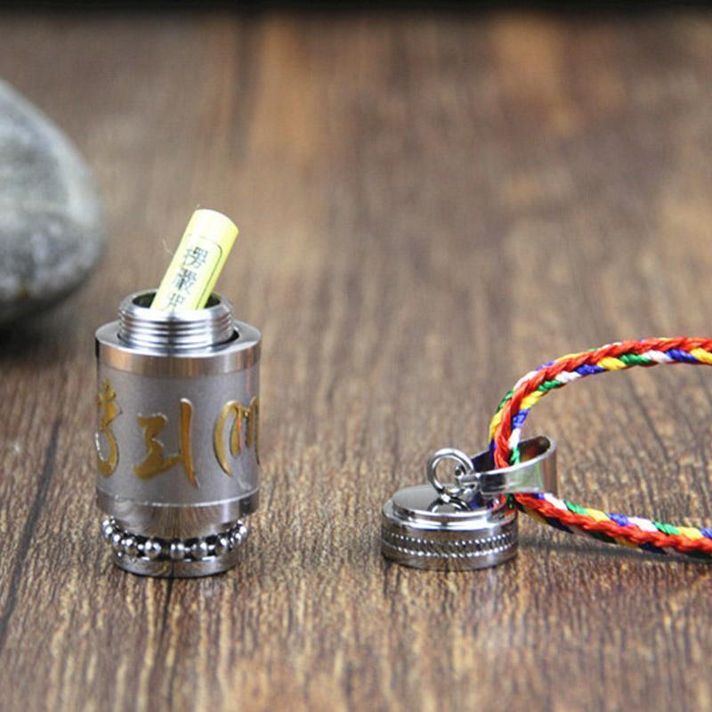 Stainless Steel Prayer Wheel Mantra Necklace-Your Soul Place