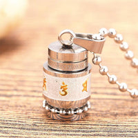 Thumbnail for Stainless Steel Prayer Wheel Mantra Necklace