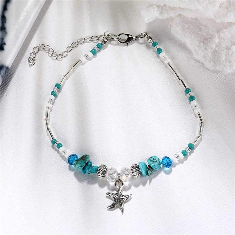 Boho Turquiose Starfish Anklet-Your Soul Place