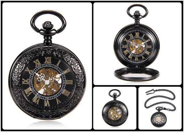 Steampunk Skeleton Mechanical Pocket Watch-Your Soul Place