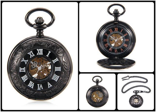 Steampunk Skeleton Mechanical Pocket Watch-Your Soul Place