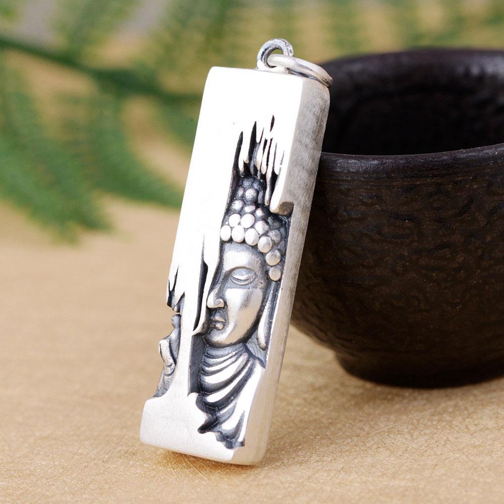 Sterling Silver Buddha Carving Pendant-Your Soul Place