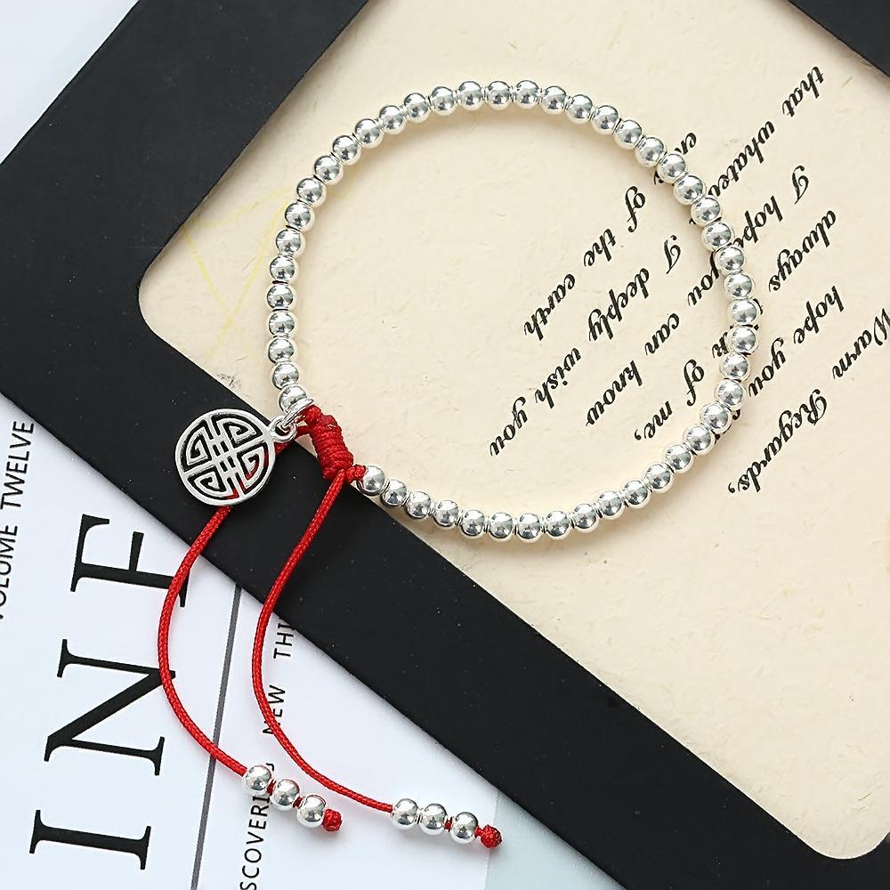 Sterling Silver Lucky Red Rope Prosperity Bracelet-Your Soul Place