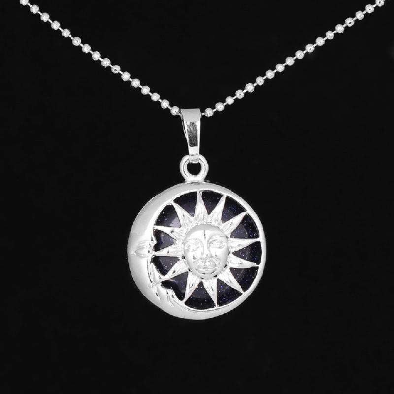 Sun And Moon Healing Stone Openwork Necklace
