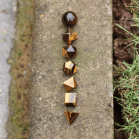 Thumbnail for Tiger Eye Platonic Solids Sacred Geometry Set-Your Soul Place