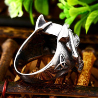 Thumbnail for Viking Wolf Stainless Steel Ring-Your Soul Place
