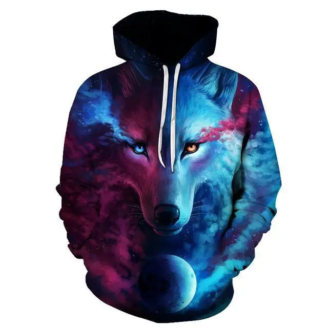 Where Light And Darkness Meet Wolf Hoodie