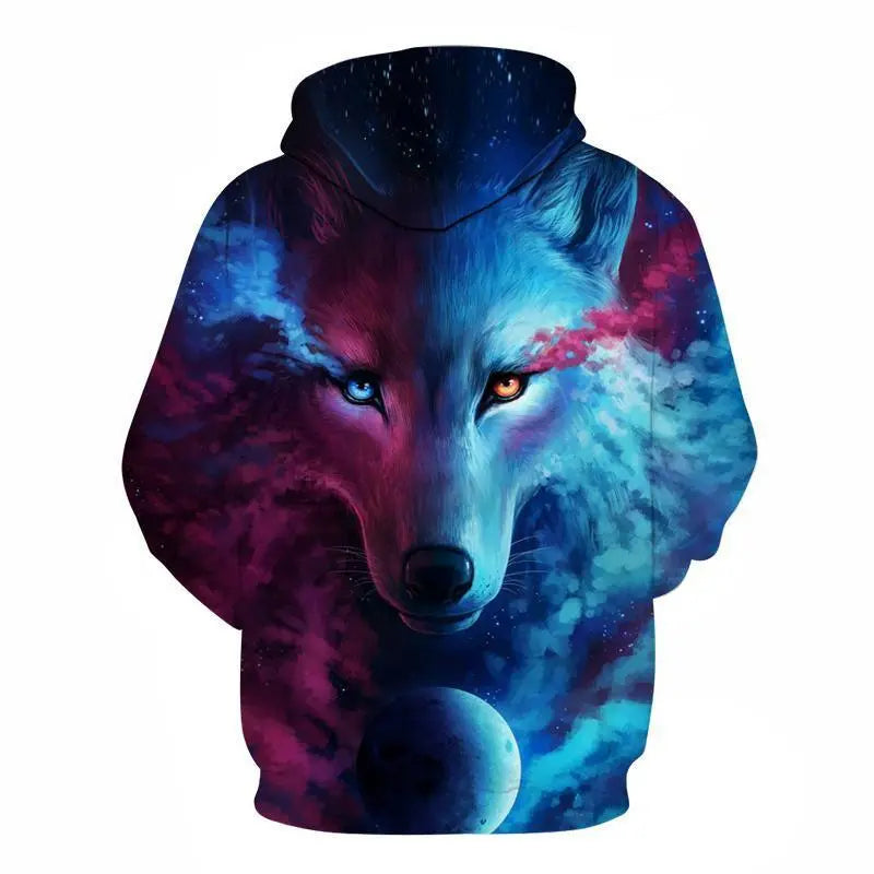 Where Light And Darkness Meet Wolf Hoodie