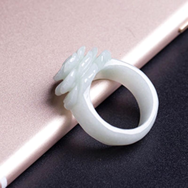White Jadeite Rose Ring-Your Soul Place
